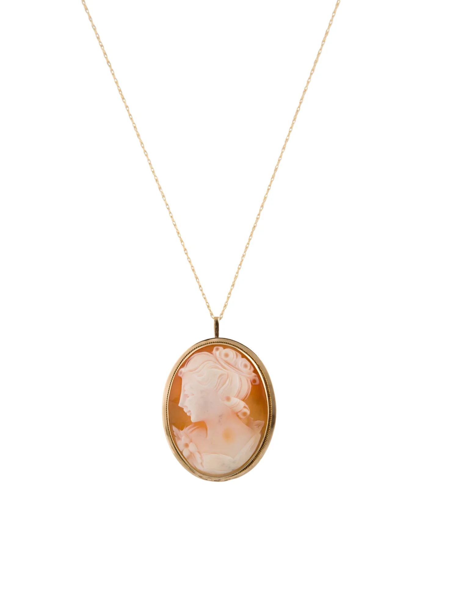 14K Shell Cameo Convertible Brooch Pendant Necklace | The RealReal