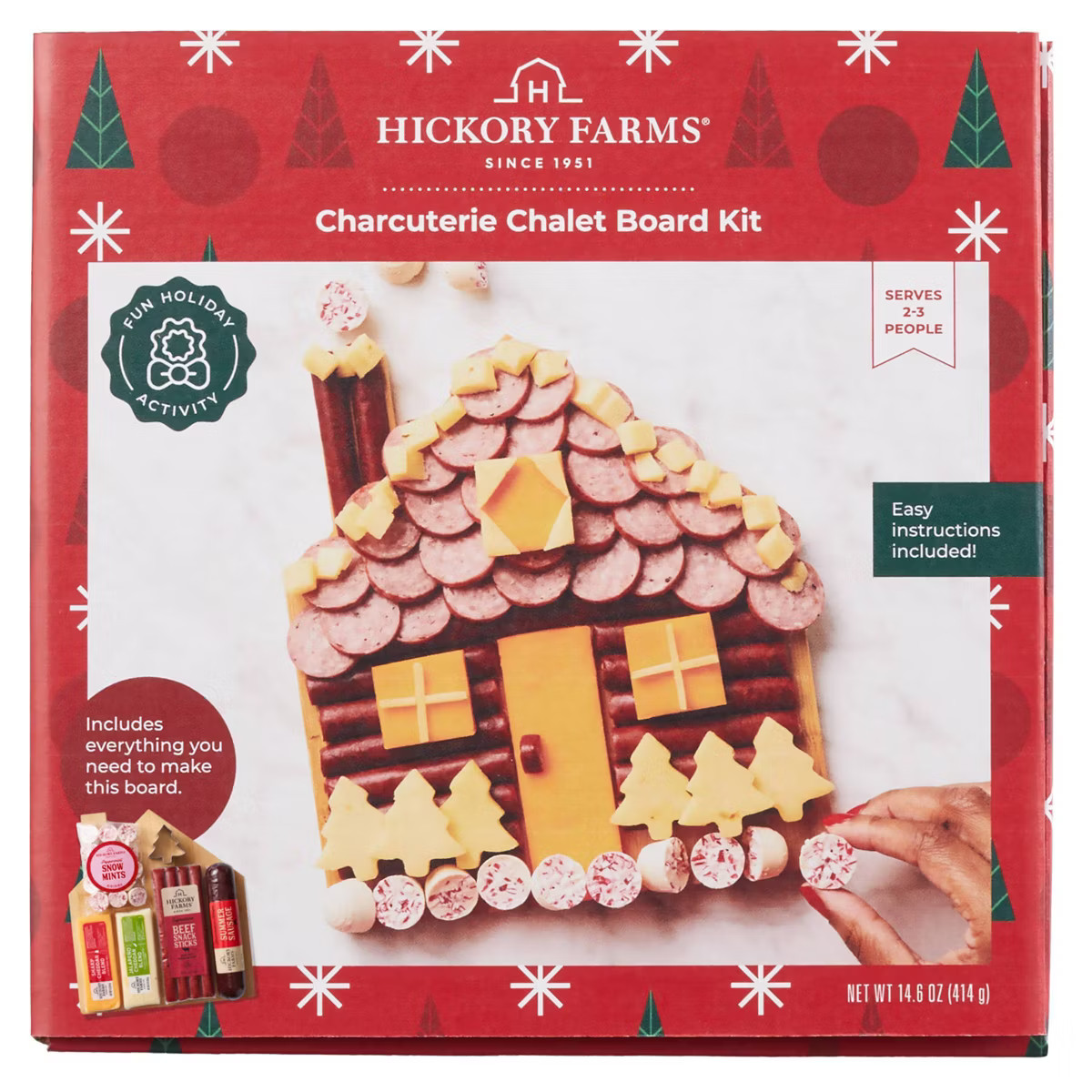 Hickory Farms Christmas Gift Set Charcuterie Chalet Board Kit - 14.6oz | Target