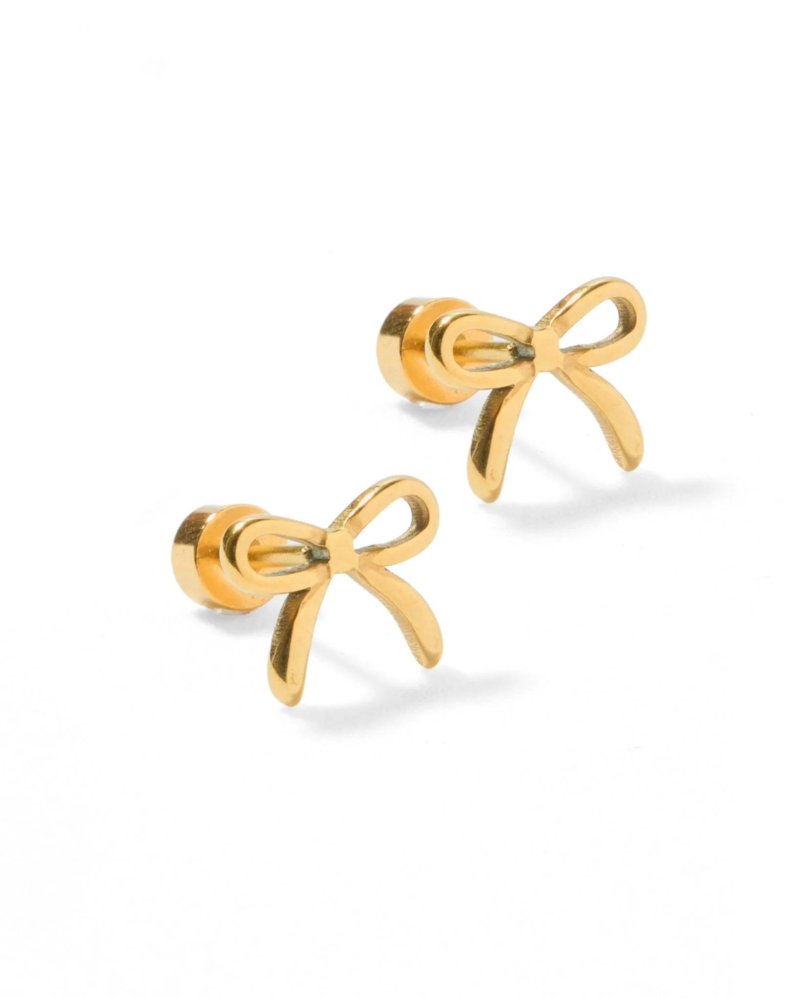 Screwback Stud Earrings - Sadie Bow Gold - Shop LINNY CO | LINNY CO LLC
