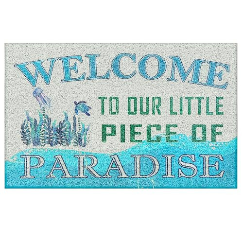 Supwhd Beach Coastal Door Mat, Coastal Beach Welcome Mat, Beach Room Decor, Nautical Door Mat, Beach House Decor, Welcome to Our Little Piece of Paradise 17x30 Inches | Amazon (US)