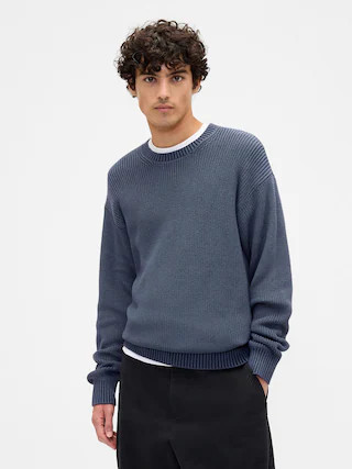 Relaxed Plaited Crewneck Sweater | Gap Factory