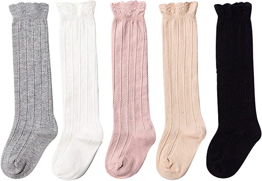 EPEIUS Baby Girls Boys Uniform Knee High Socks Tube Ruffled Stockings Infants and Toddlers (Pack ... | Amazon (US)