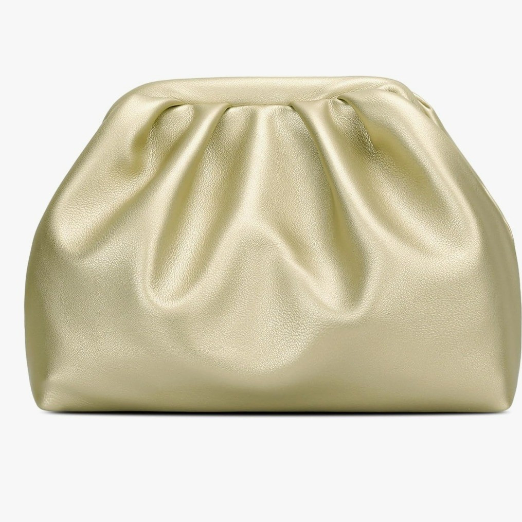 Gold clutch or evening bags.

