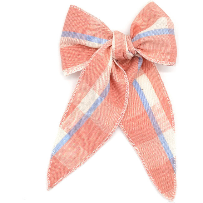 Large Bow, Plaid Pink | Maisonette