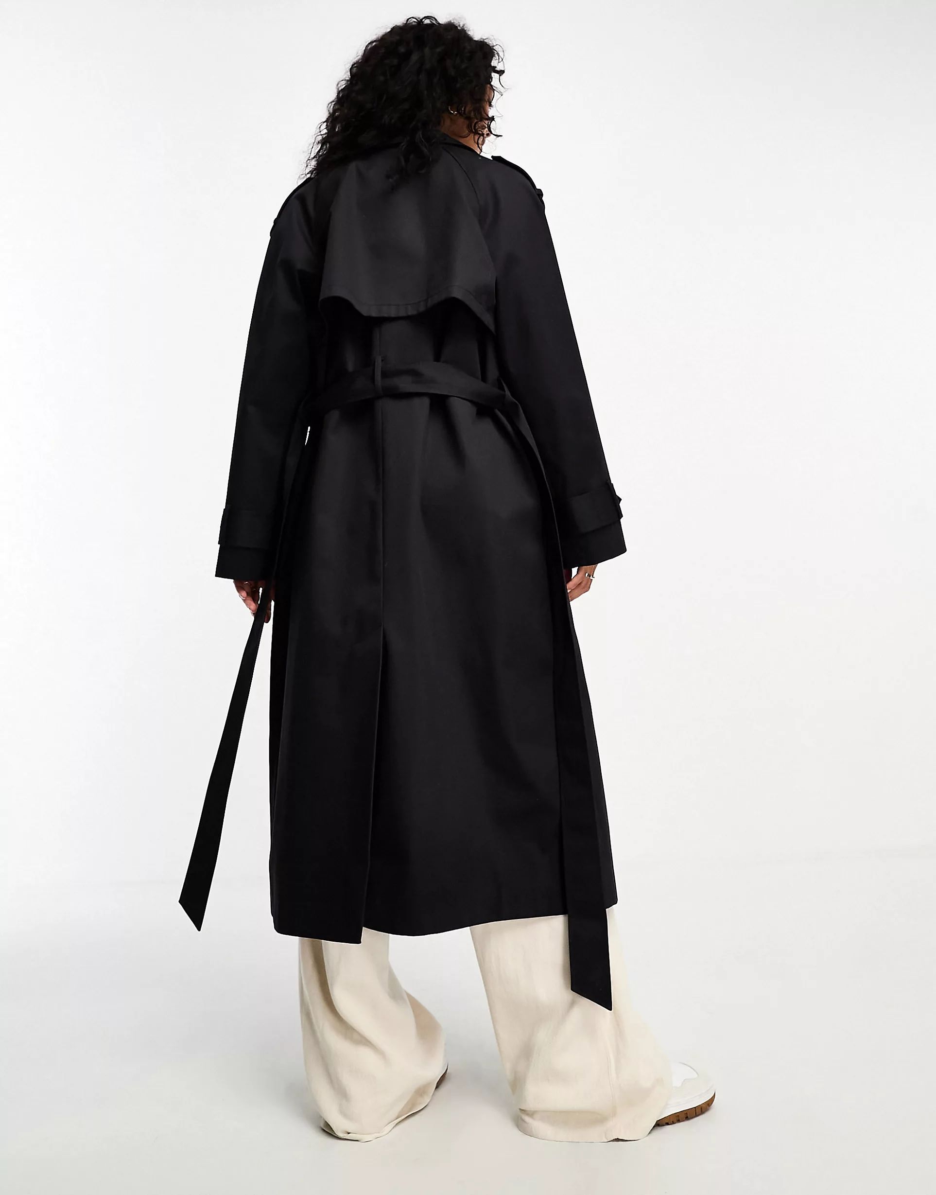 ASOS DESIGN longline trench coat in black | ASOS (Global)
