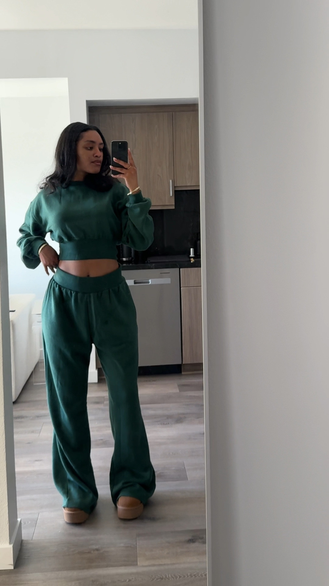 cozy cute set! Tall girl friendly. Wearing a small top and medium bottom. 

Cozy set. Flare joggers. Uggs. Thanksgiving outfit. Gifts for her. 

#LTKStyleTip #LTKCyberWeek #LTKFindsUnder100