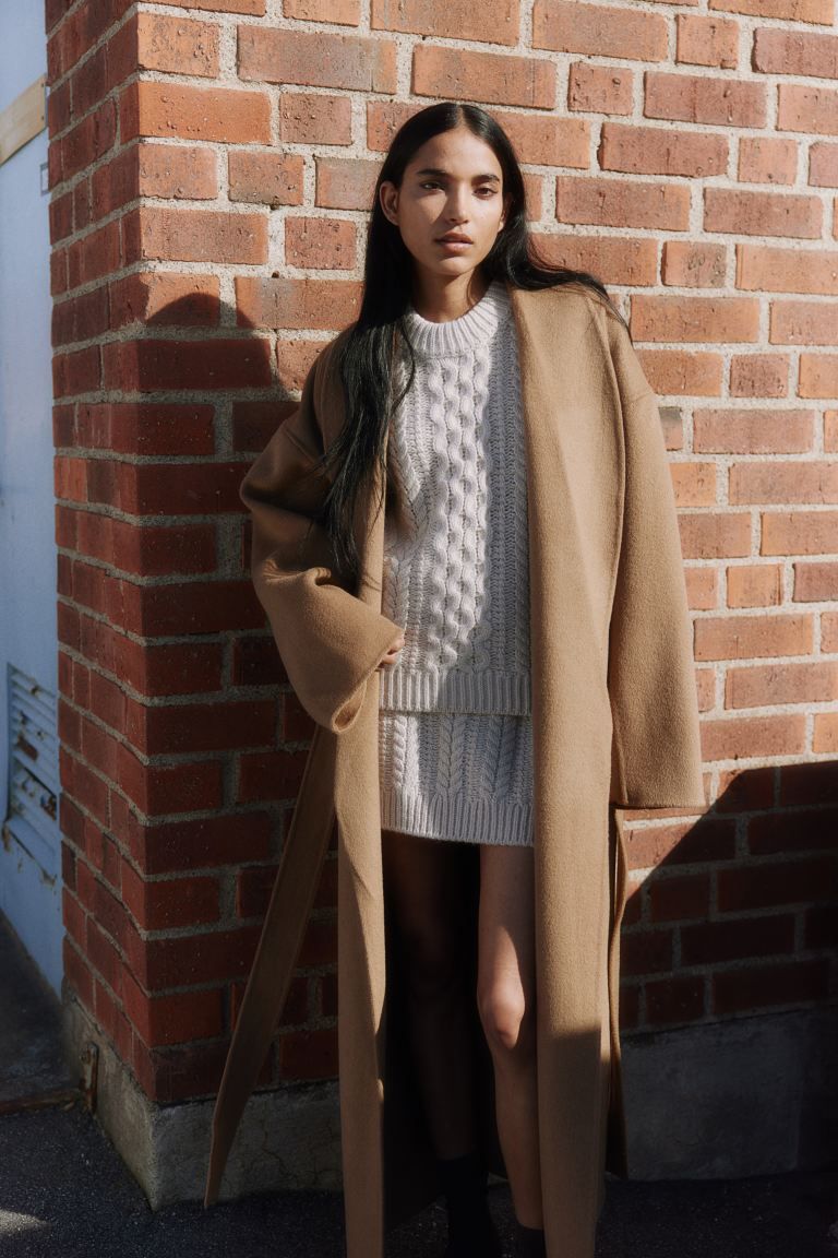 Wool-blend Cable-knit Sweater - Light beige - Ladies | H&M US | H&M (US + CA)