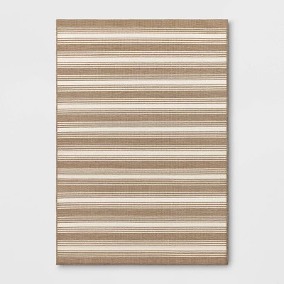 7'x10' Striped Outdoor Area Rug Tan - Threshold™ | Target