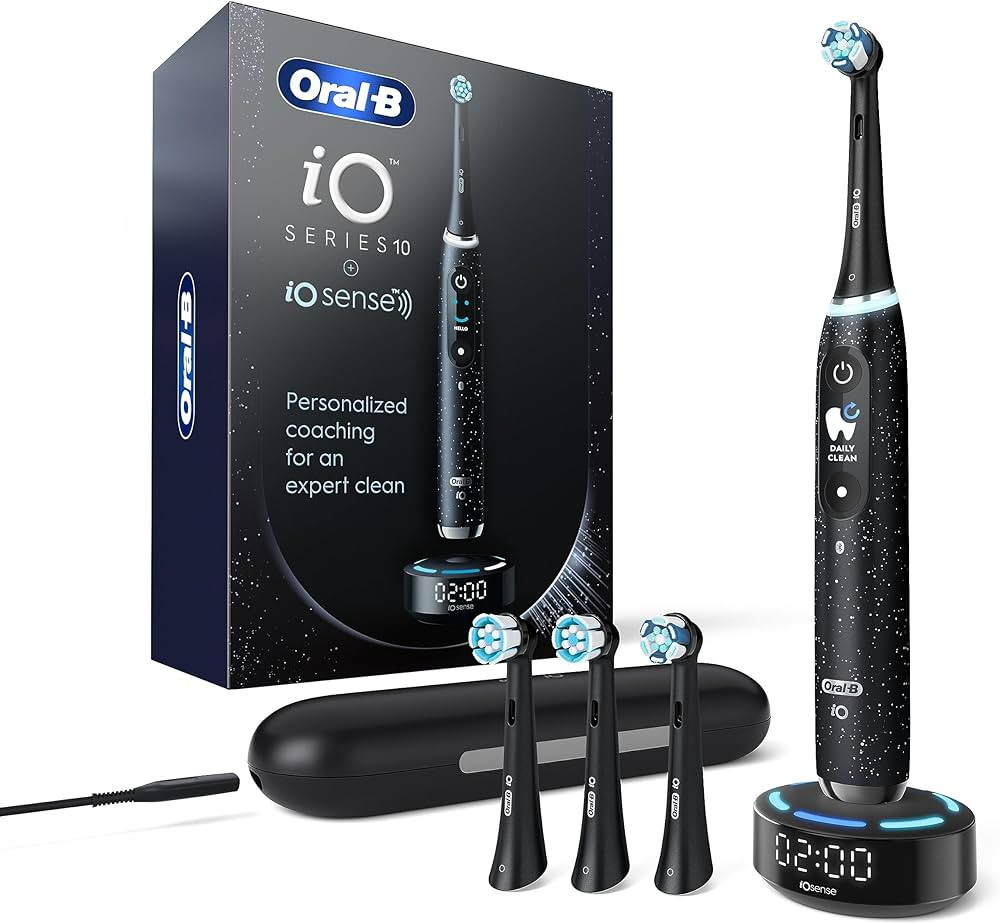 Oral-B iO Series 10 Rechargeable Electric Powered Toothbrush with iO Sense Charger and 4 Replacem... | Amazon (US)