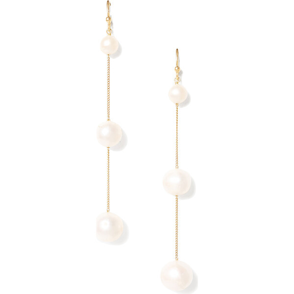 Tiered Floating White Pearl Earrings | Maisonette