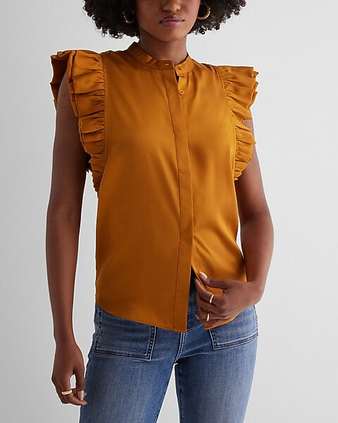 Flutter Sleeve Button Up Gramercy Shirt | Express