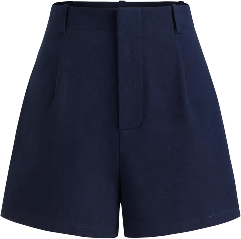 CIDER Shorts for Women High Waist Solid Woven Shorts | Amazon (US)