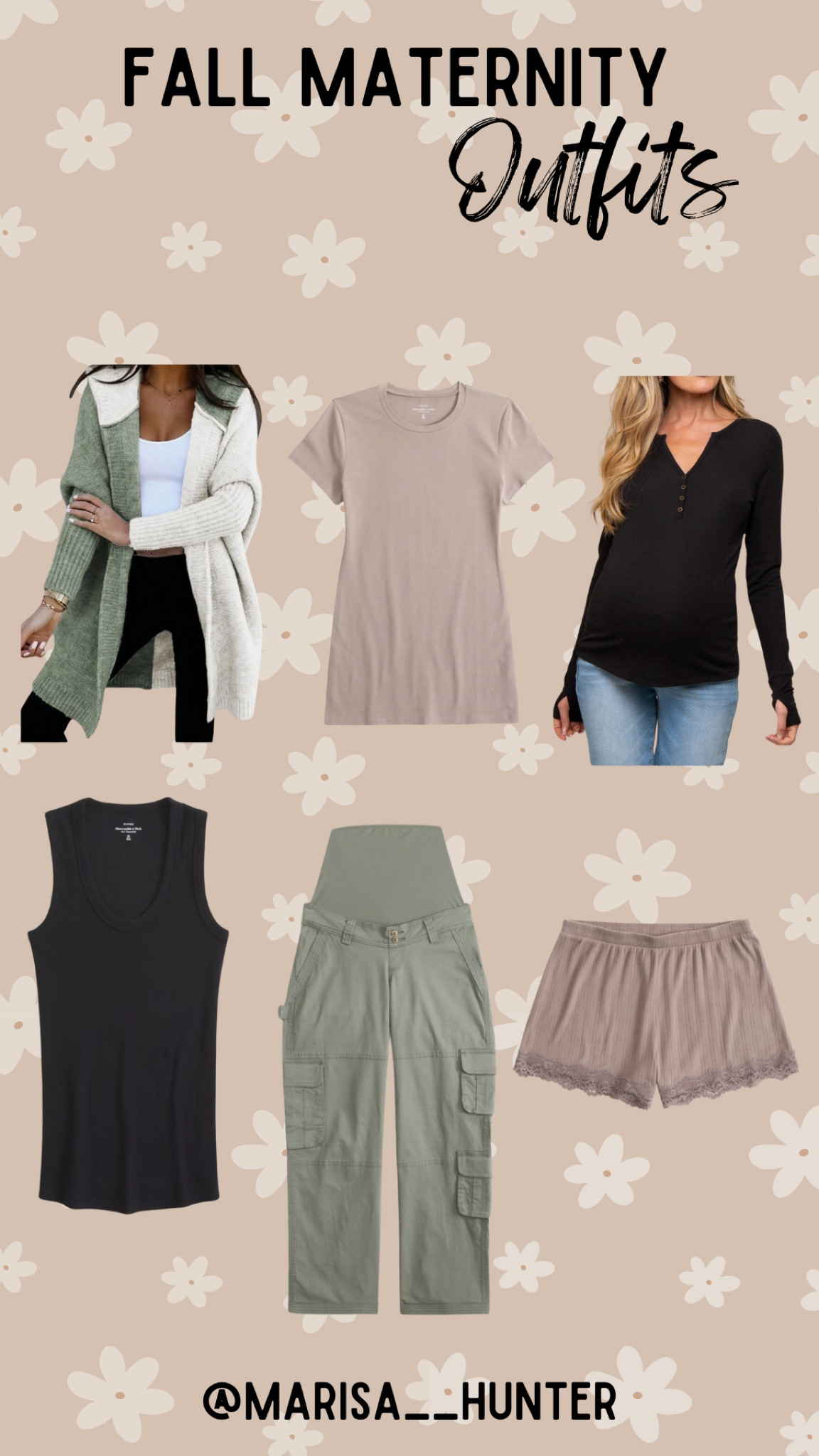 Chic fall bump friendly outfit 

Maternity cargo pants cardigan, long sleeve shirt, pajamas, maternity shirt, short sleeve tank top

#LTKSeasonal #LTKBump