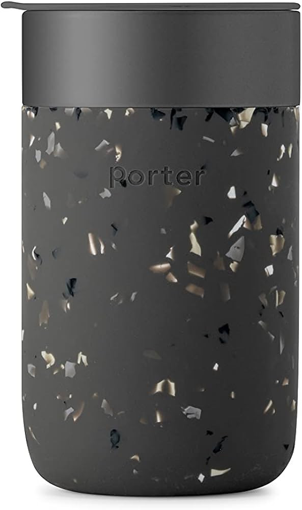 W&P Porter Ceramic Mug w/ Protective Silicone Sleeve, Terrazzo Charcoal 16 Ounces | On-the-Go | R... | Amazon (US)