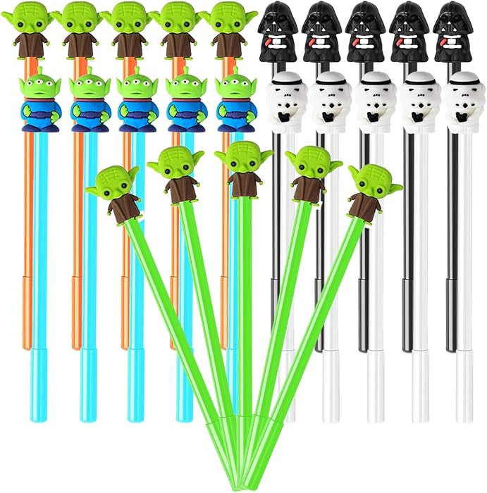 25Pcs Galaxy Wars Party Favors Gel Pen,Yoda Themed Gifts for Birthday Decorations, Star Themed Pe... | Amazon (US)