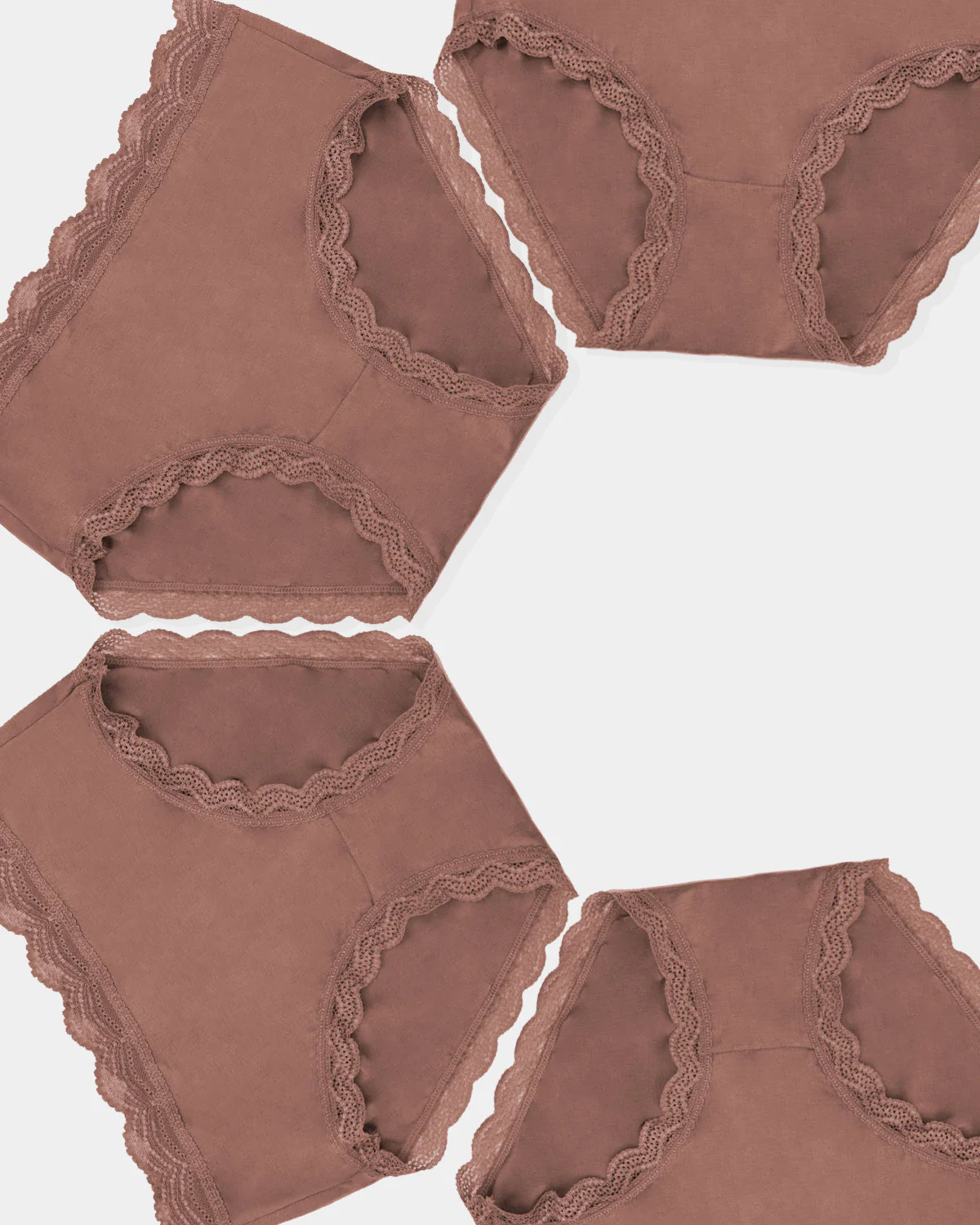 High Rise Knicker Four Pack - Mocha | Sustainable TENCEL™ Underwear | Stripe and Stare - migrated to impact