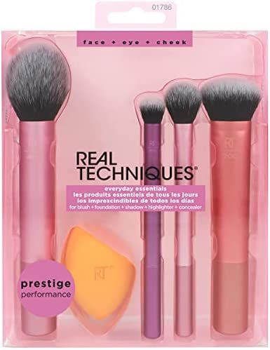 Real Techniques Makeup Brush Set with Sponge Blender for Eyeshadow, Foundation, Blush, and Concea... | Amazon (US)