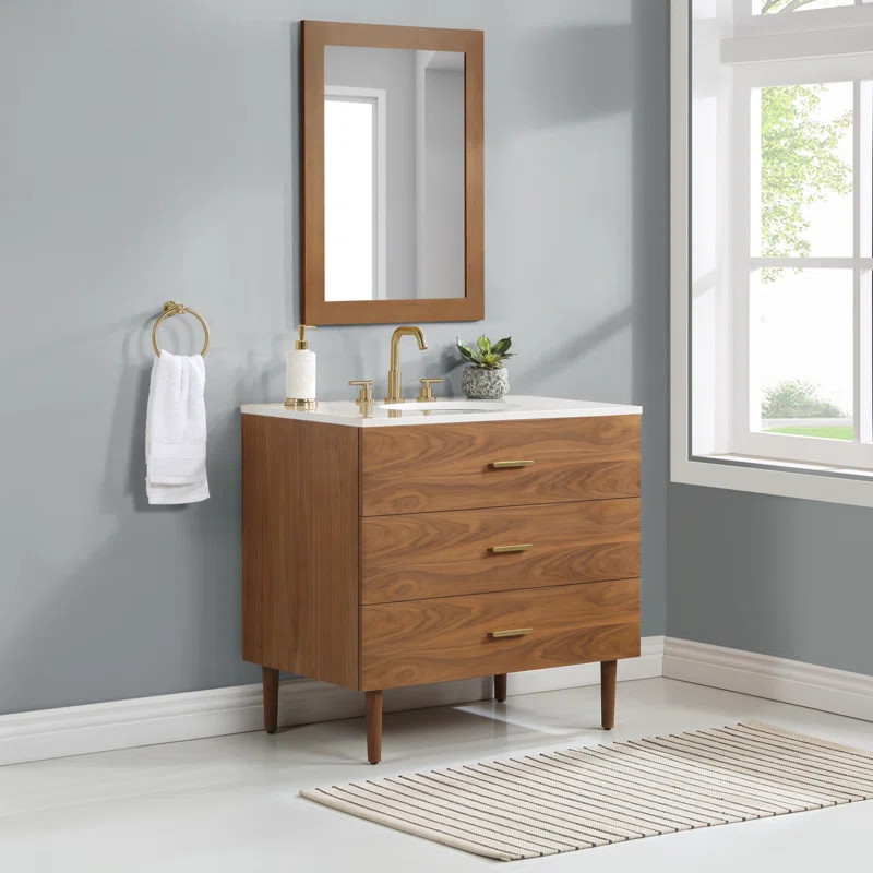Dondi 36'' Single Bathroom Vanity with Quartz Top | Wayfair North America