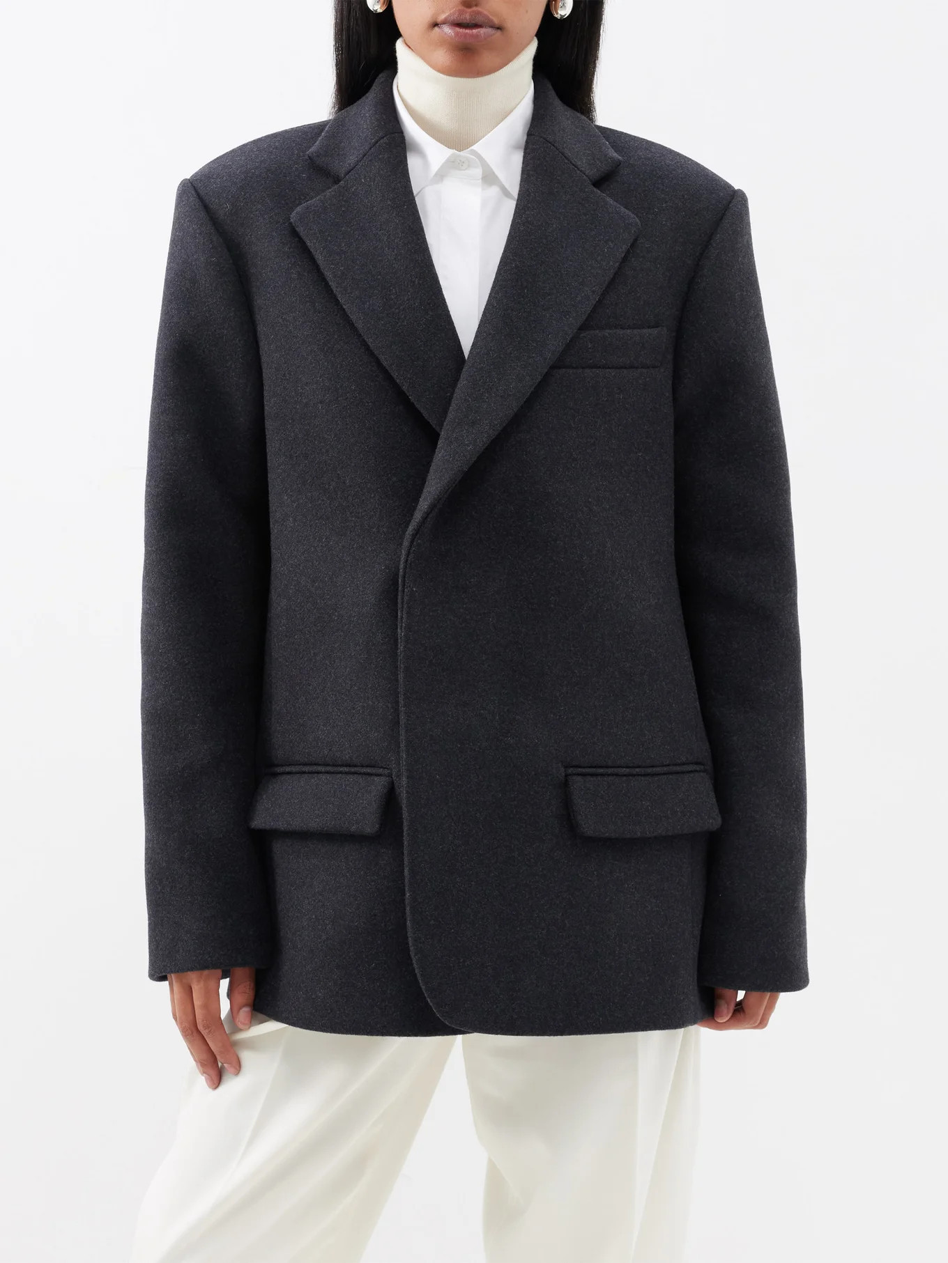 Asymmetric wool-blend blazer | Róhe | Matches (US)
