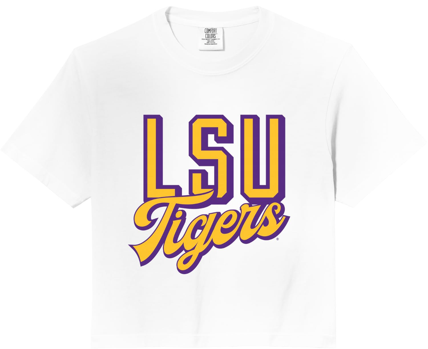LSU Tigers Classic Script Comfort Colors Crop Top | Amazon (US)