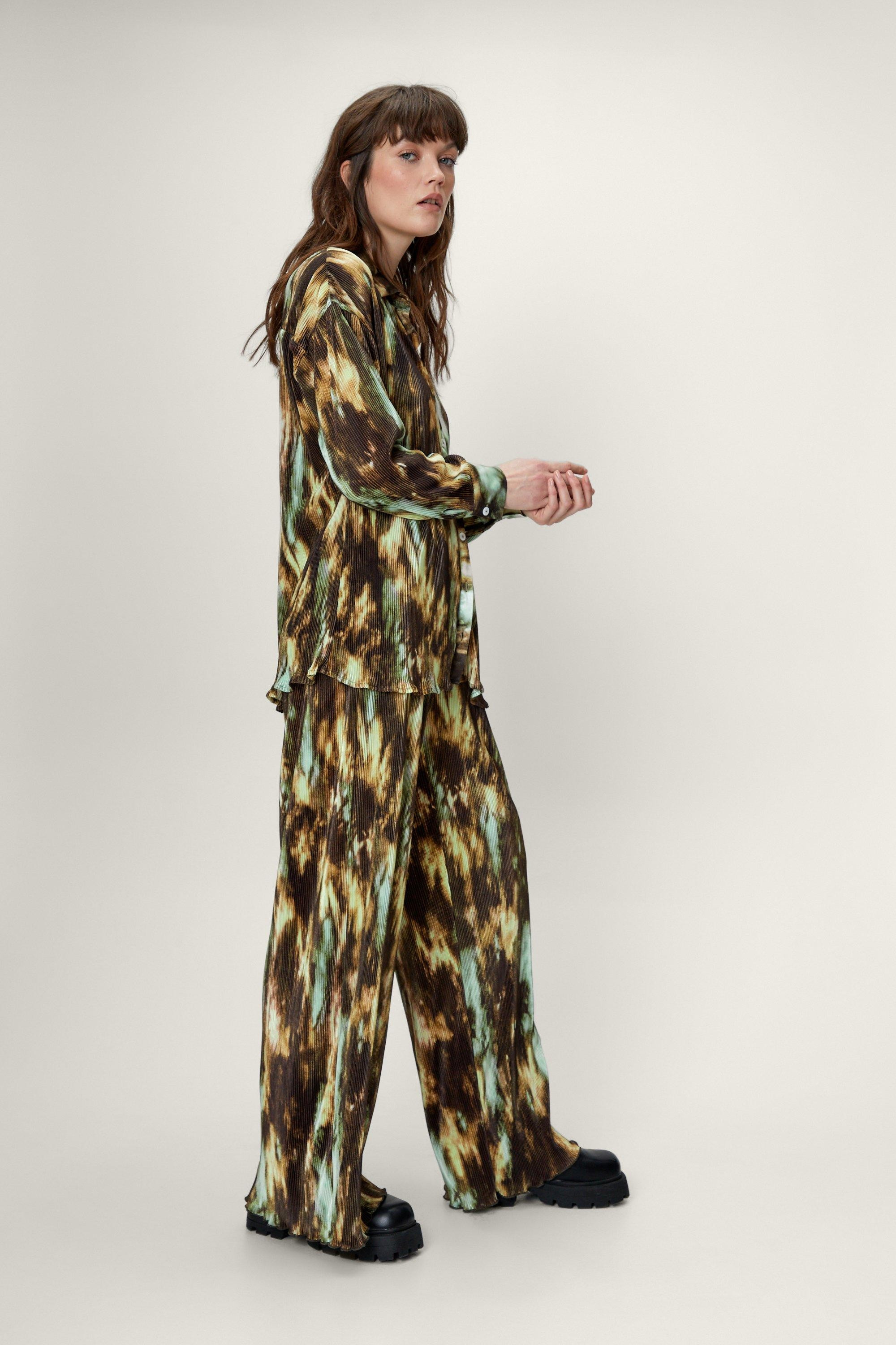 Plisse High Waisted Tie Dye Trousers | NastyGal (UK, IE)