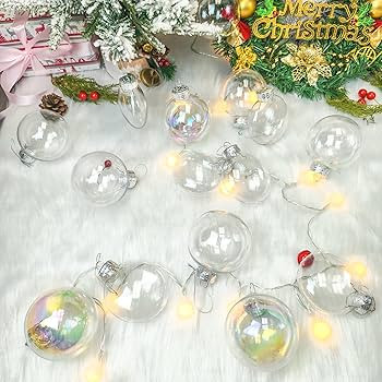 Bloss Clear Christmas Ornaments Balls, 15PCS 2.36Inch Fillable Clear Plastic Ornaments for Crafts... | Amazon (US)