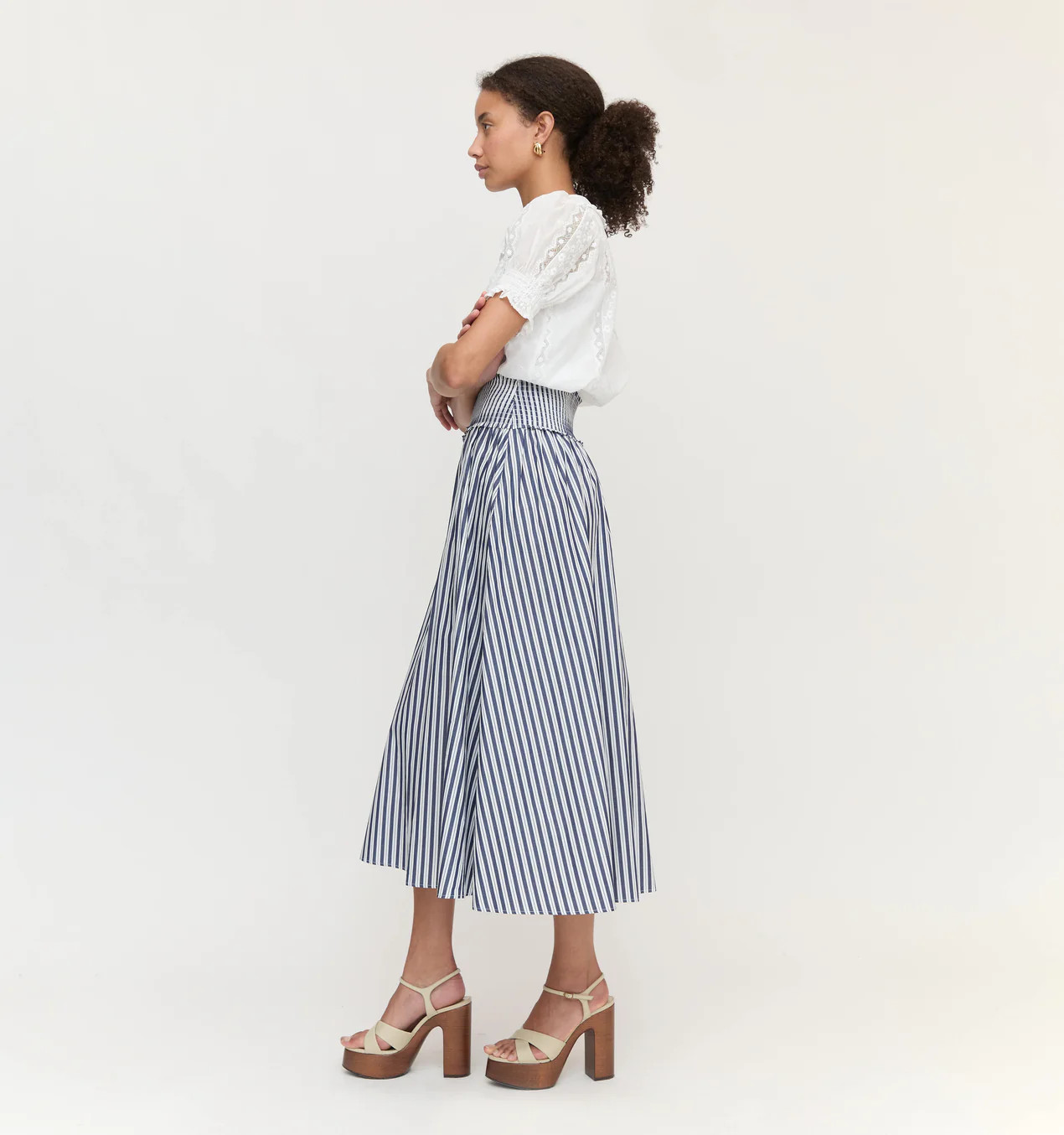 The Delphine Nap Skirt - Navy Stripe | Hill House Home US