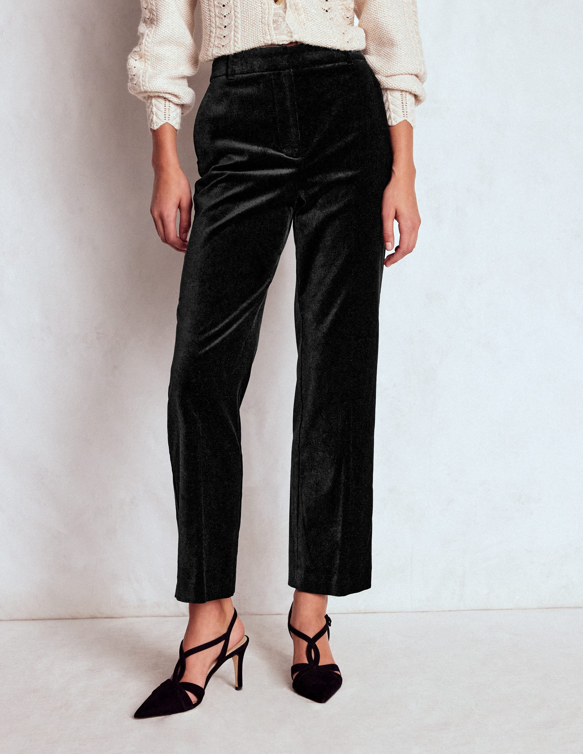 Canonbury Velvet Trousers-Black | Boden UK