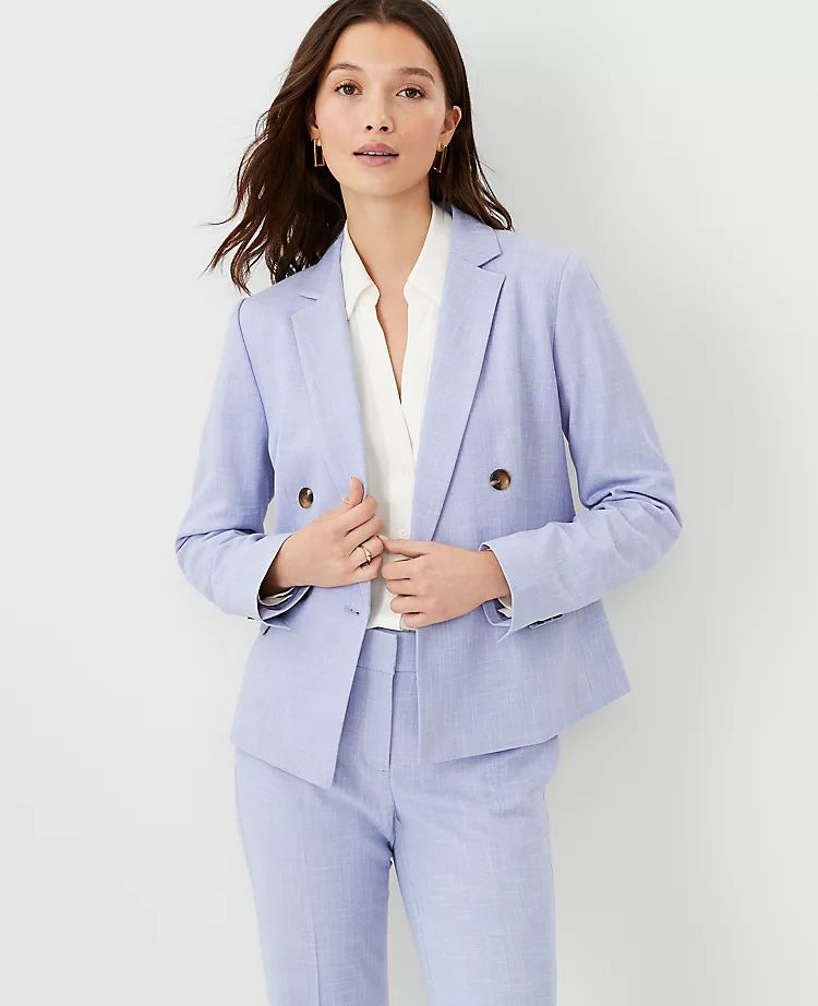 The Double Breasted Blazer in Cross Weave | Ann Taylor (US)