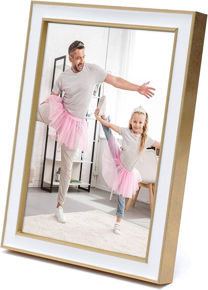 MIMOSA MOMENTS Gold tone Picture Frame with White Enamel (Gold & White,5x7 photo) | Amazon (US)