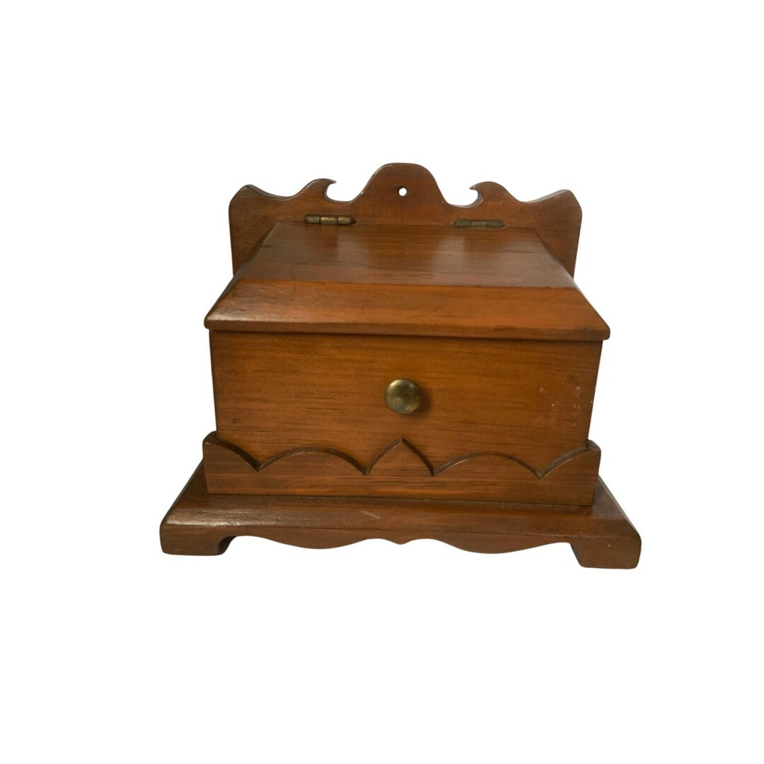 Vintage 1970s Handmade Wood Recipe Box Castlecore Signed - Etsy | Etsy (US)