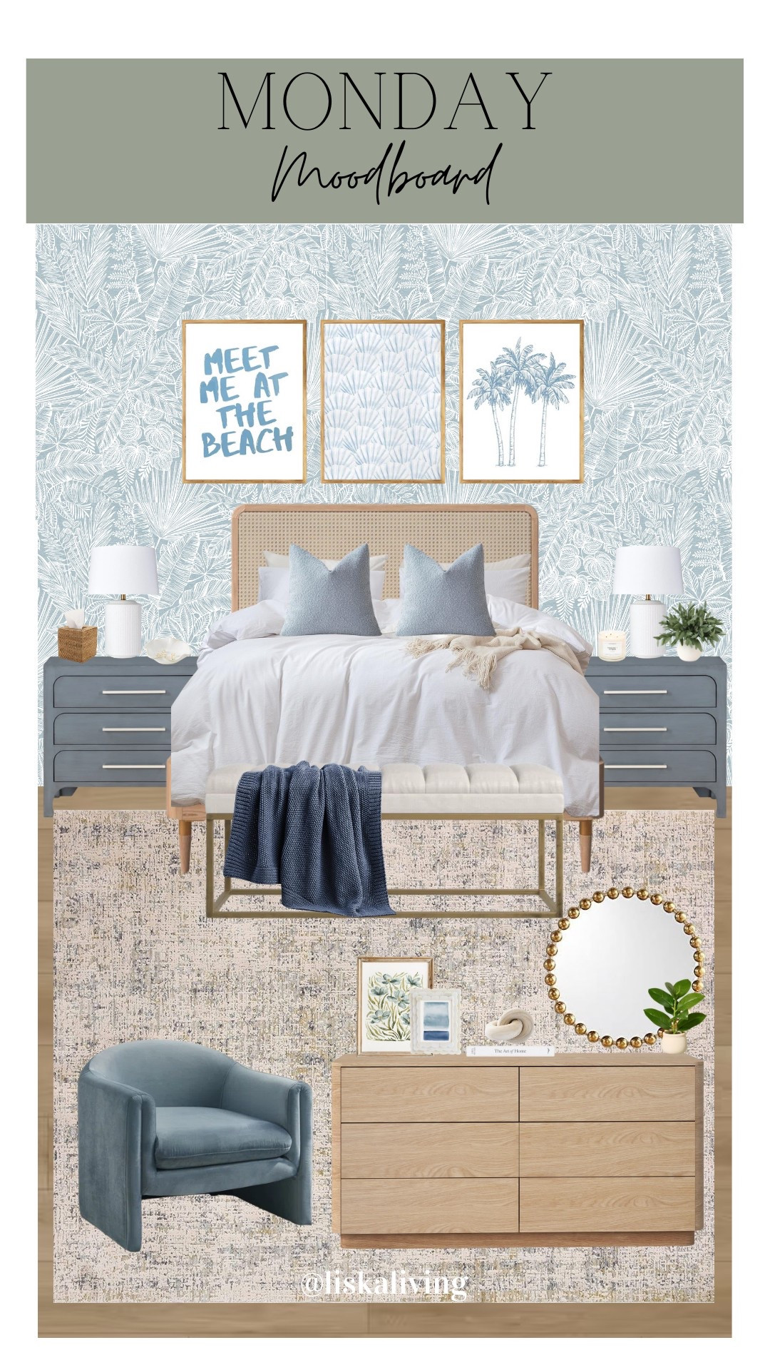 ✨MONDAY MOODBOARD - TEEN GIRL BEDROOM✨

I love the fun coastal vibe of this bedroom! Adding a woven light fixture would be the cherry 🍒 on top but I left it out in this particular board. I love the pops of blue and gold, with some woven and warm wood tones mixed throughout! 

✨FOLLOW @liskaliving for more home styling inspo and curated moodboards like this one! Thanks for being here! 🤍

✨SAVE this post for later!
.
.
.
.
.
.

#mondaymoodboard #moodboardaccount #moodboardinterior #moodboardpage #moodboardinspiration #designboard #interiordesign #homestyling #homestylinginspo #teengirl #tweengirl #bedroominspo #coastalvibes

#LTKStyleTip #LTKHome