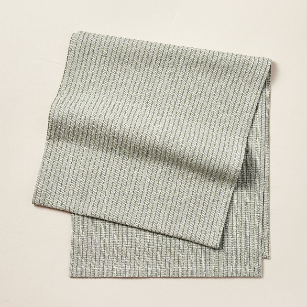 20"x90" Textured Stripe Woven Table Runner Sage Green - Hearth & Hand™ with Magnolia | Target