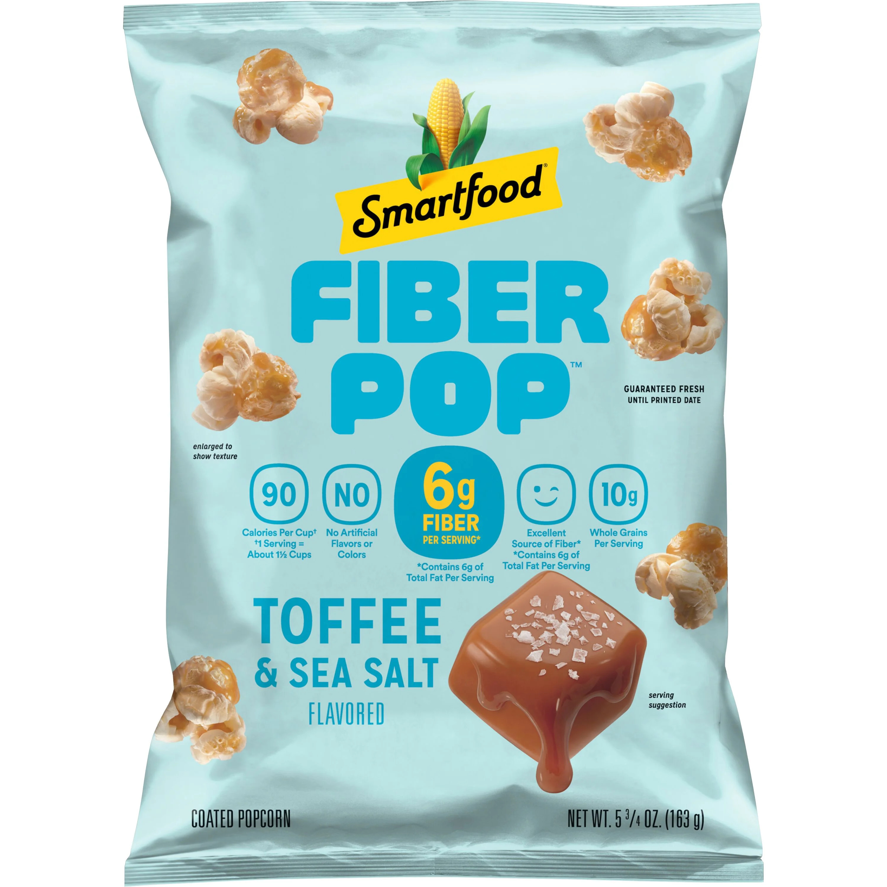 Smartfood Fiber Pop Popcorn, Toffee and Sea Salt, 5.75 oz Bags (1 pack) | Walmart (US)
