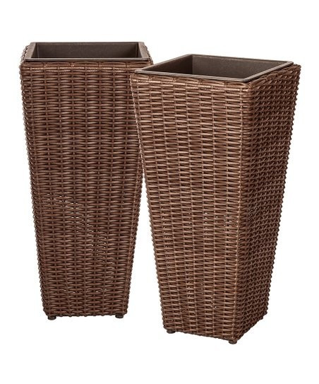 Mocha Alto Planter - Set of Two | Zulily