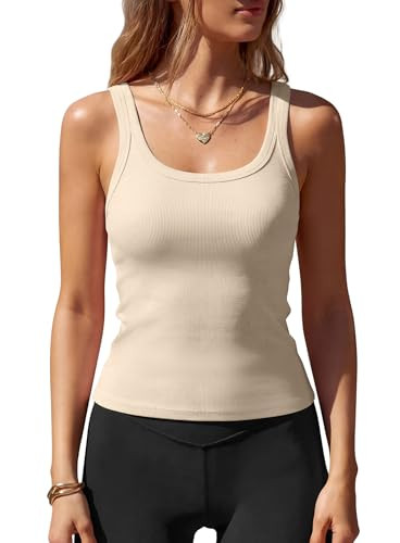 Darong Womens Cotton Square Neck Padded Tank Top | Amazon (US)