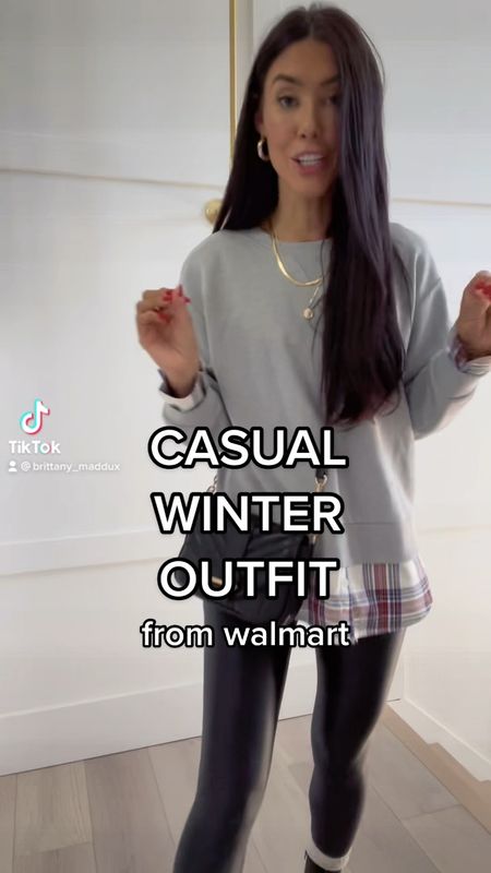 Walmart outfit idea, walmart finds 2022, walmart winter style, walmart winter haul, faux leather leggings, walmart fashion

#LTKCyberweek #LTKHoliday #LTKunder50