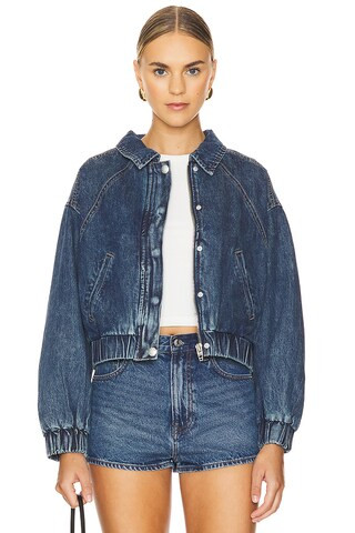 BLANKNYC Denim Bomber Jacket in Off Stage from Revolve.com | Revolve Clothing (Global)