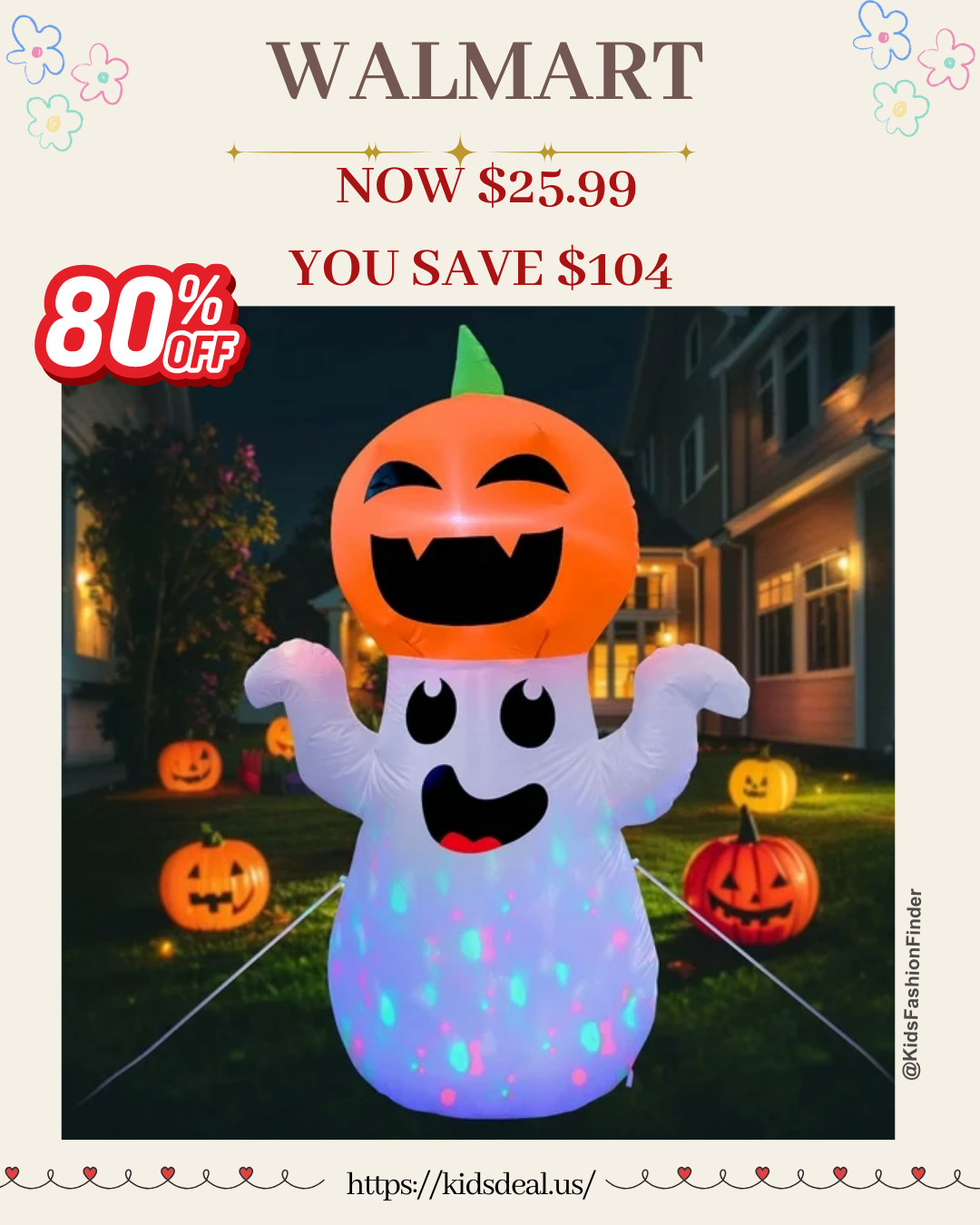 Bring spooky vibes to life 👻🎃

5FT inflatable pumpkin ghost — sets up in 1 min ⏱️, glows with LED lights 💡, and built to last 🌧️💪

Perfect for yard, porch, or party! Easy to store & reuse every year.

Now on SALE — don’t miss out! 🕸️🧡

#HalloweenDecor #InflatableGhost #PumpkinVibes #SpookySeason #HalloweenInspo #OutdoorDecor #HauntedHouseVibes #walmartFinds #FallFavorites #HalloweenParty #BooCrew 

 

#LTKSeasonal #LTKHome #LTKFamily