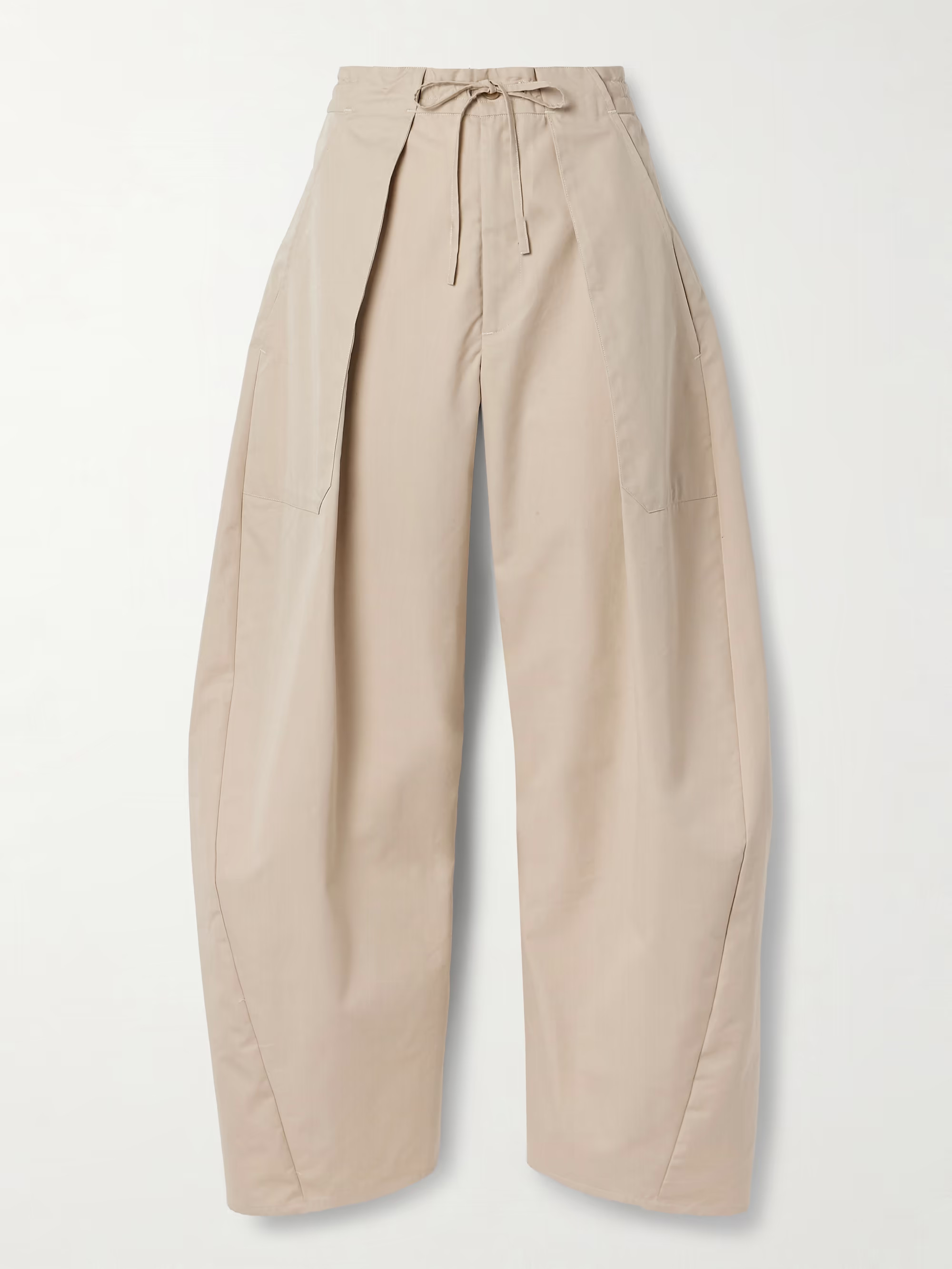 Clemence pleated cotton-blend twill barrel-leg pants | NET-A-PORTER (UK & EU)