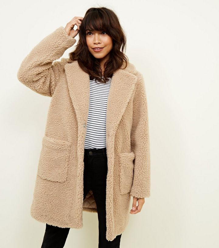 Cream Teddy Coat Add to Saved Items Remove from Saved Items | New Look (UK)