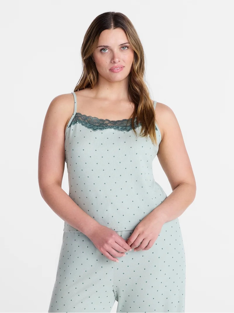 Joyspun Women\u2019s Lace Trim Ribbed Modal Cami, Sizes XS-3X | Walmart (US)