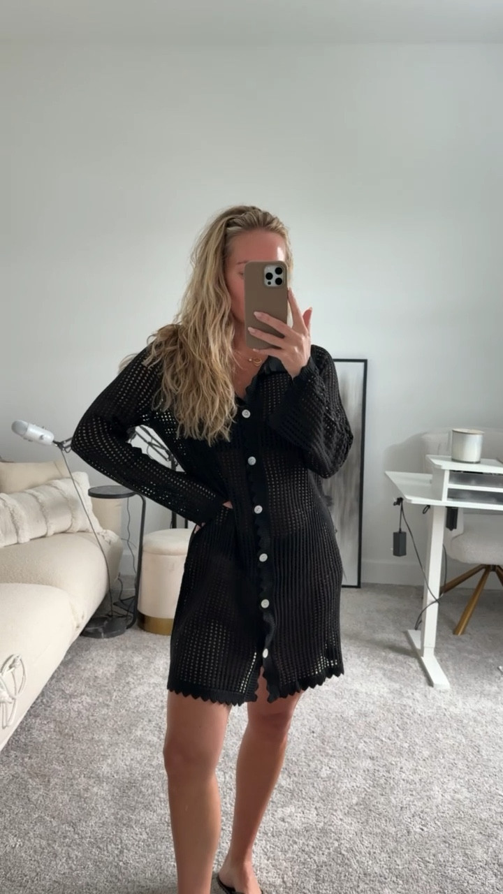 Black crochet cover-up for Summer! Gorgeous pearl button details. Wearing it in a small.

Amazon style, Amazon fashion, beach coverup, pool coverup, resort wear

#LTKTravel #LTKSwim #LTKSeasonal