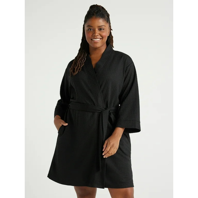 Joyspun Women’s Waffle Kimono Robe, Sizes S to 3X | Walmart (US)