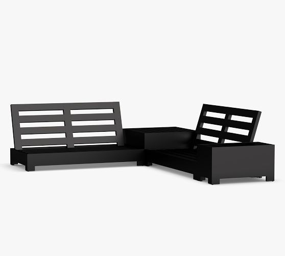 Malibu Metal Platform 4-Piece Outdoor Sectional Set (66") | Pottery Barn (US)
