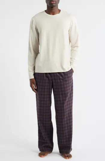 Nordstrom Flannel Pajamas in Oatmeal/Grey Jasper Plaid at Nordstrom Rack, Size Medium | Nordstrom Rack