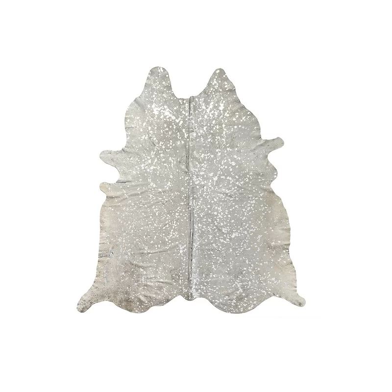 Houchin Hand-Woven Cowhide Gray/Silver Area Rug | Wayfair North America