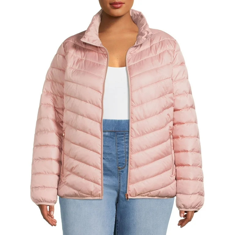 Big Chill Women's Plus Size Packable Puffer Jacket, Sizes 1X-3X | Walmart (US)