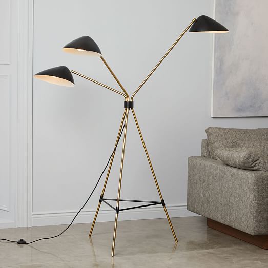 Curvilinear Mid-Century 3-Light Floor Lamp | West Elm (US)