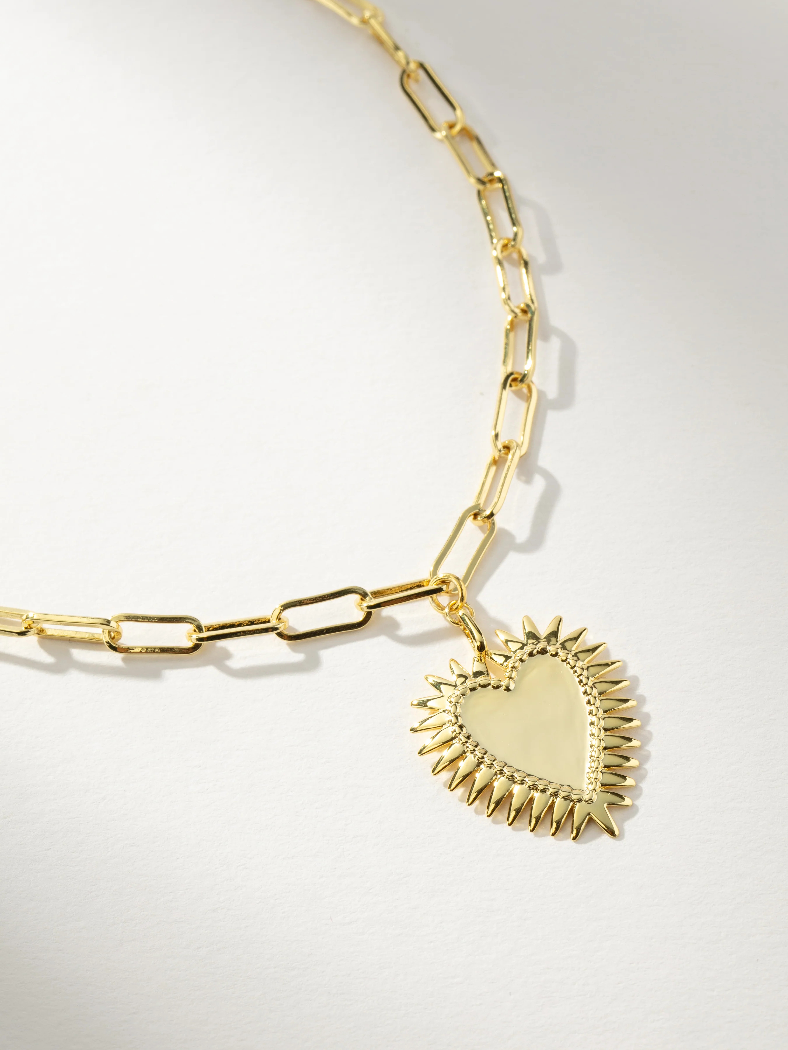 Gold Hopeless Romantic Chain + Pendant Heart Necklace | Uncommon James | Uncommon James